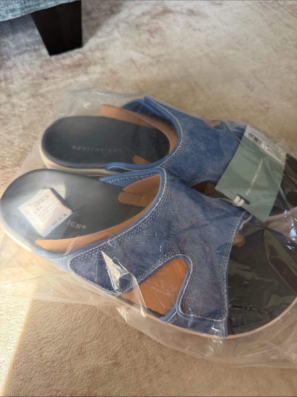 REVITALIGN KHOLO Denim Blue Slip-On Sandals